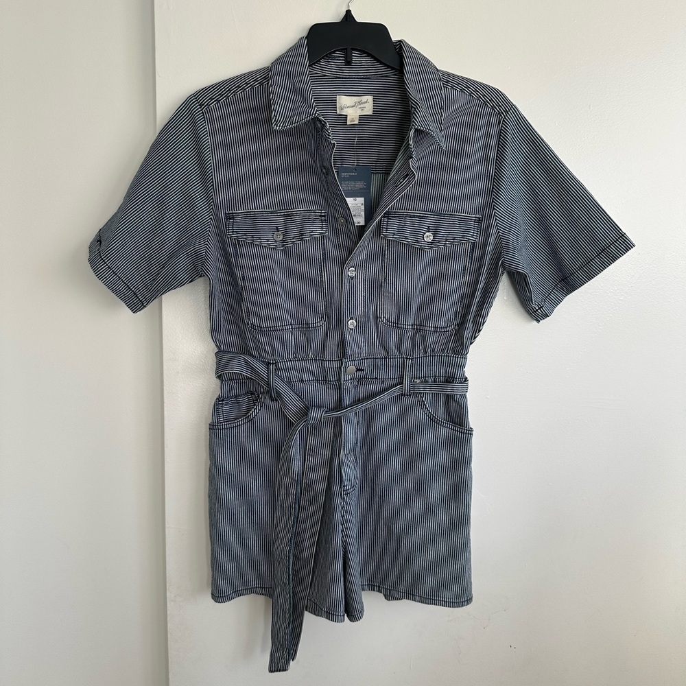 Universal Thread Navy Pinstripe Romper